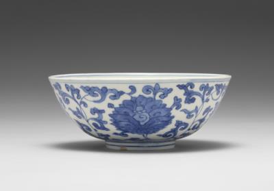 图片[2]-Bowl with Indian lotus scrolls and a shou (longevity) character in underglaze blue, Ming dynasty, Wanli reign (1573-1620)-China Archive